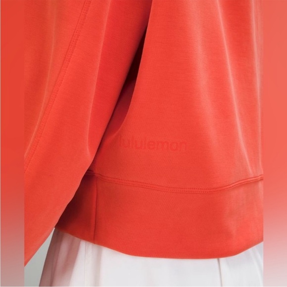 lululemon Softstreme Perfectly Oversized Cropped Crew Sweatshirt Solar Orange - Picture 5 of 16